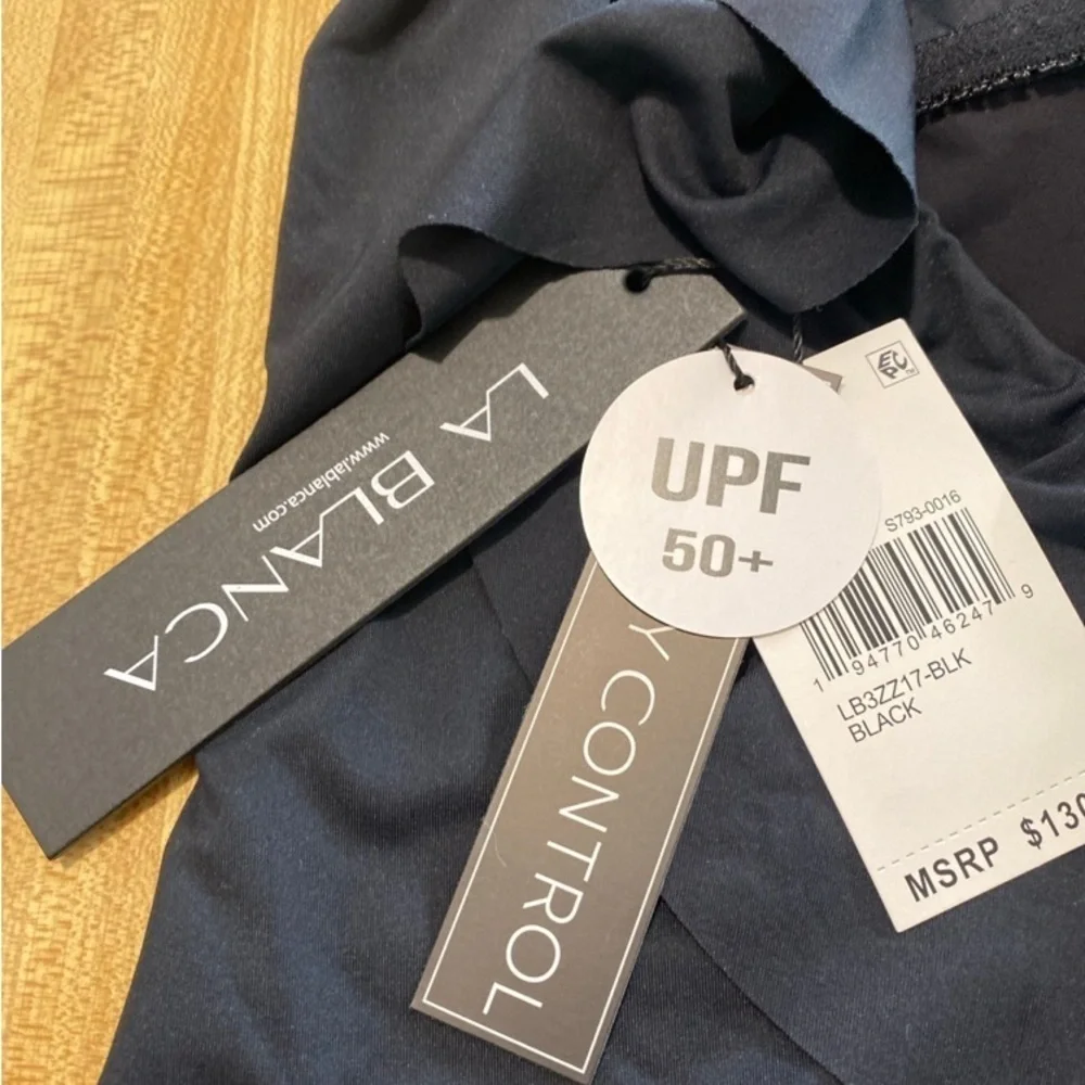 La Blanca Women's Island Goddess Over Shoulder Ruffle Plunge One Piece NWT  10 - Picture 7 of 9